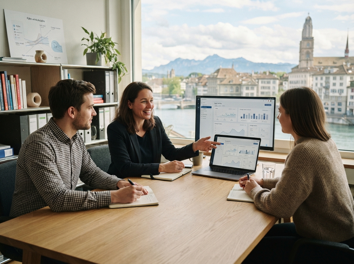 Föhn Kapitburg Analyseteam bei der Überprüfung von Handelsmodellen